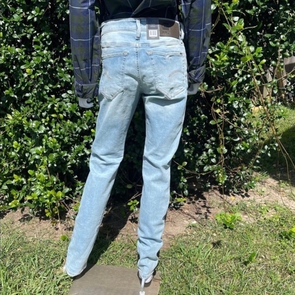 NWT G-Star Slim Distressed Restored Denim Light Washed Jeans - Picture 7 of 15